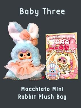 Baby Three Macchiato Mini Rabbit Plush Bag Galaxy Mint